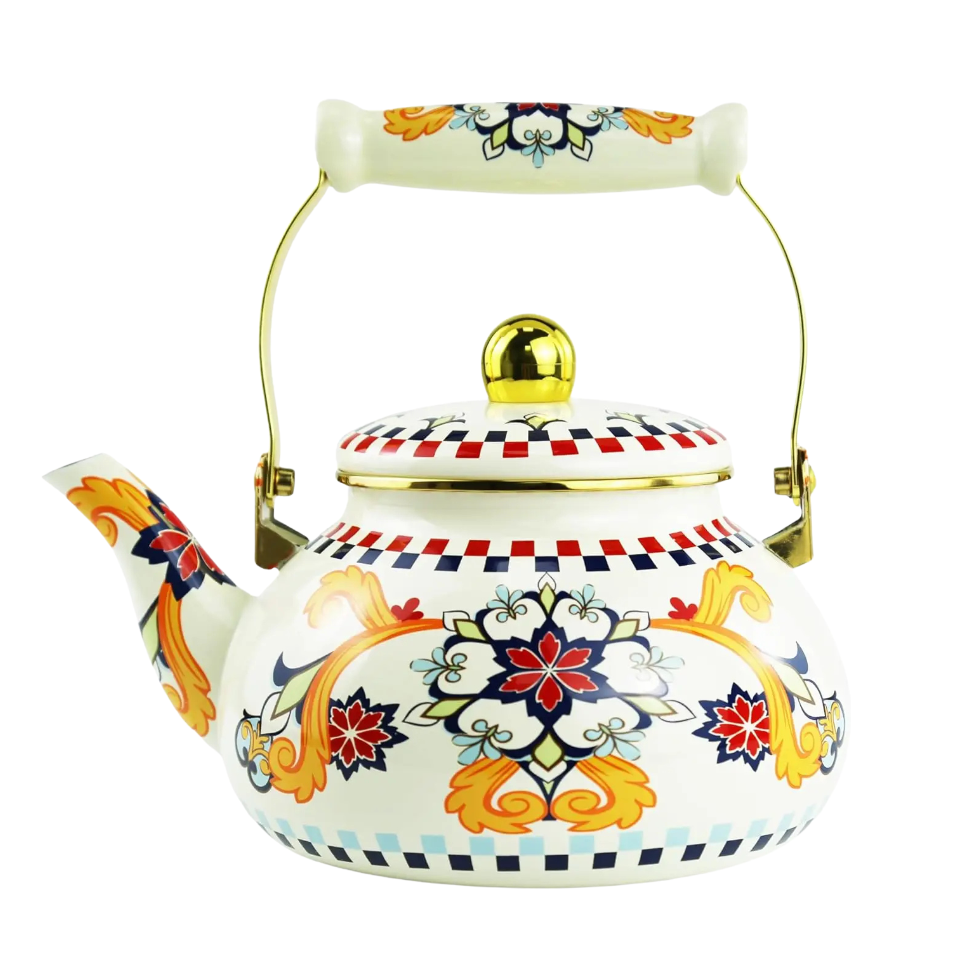 Bohemian Floral Enamel Kettle