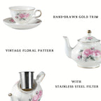 Floral Ceramic Teapot with Infuser