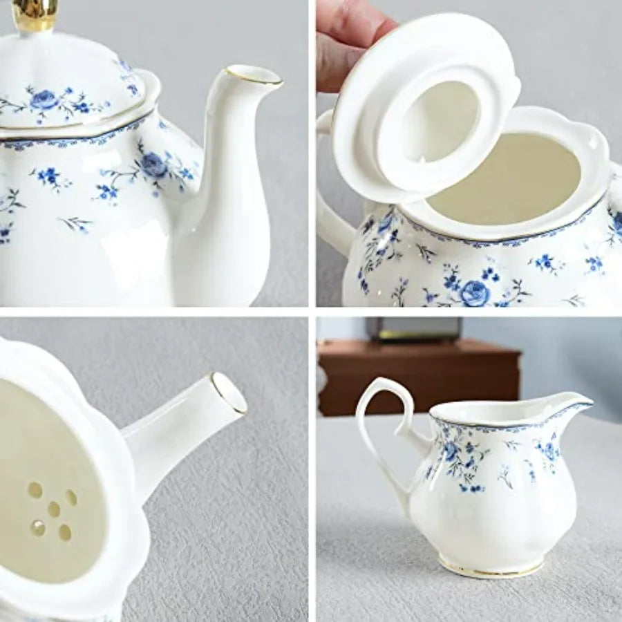 15-Piece Floral Porcelain Tea Set