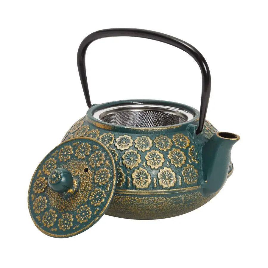 Sage Green Cast Iron Teapot