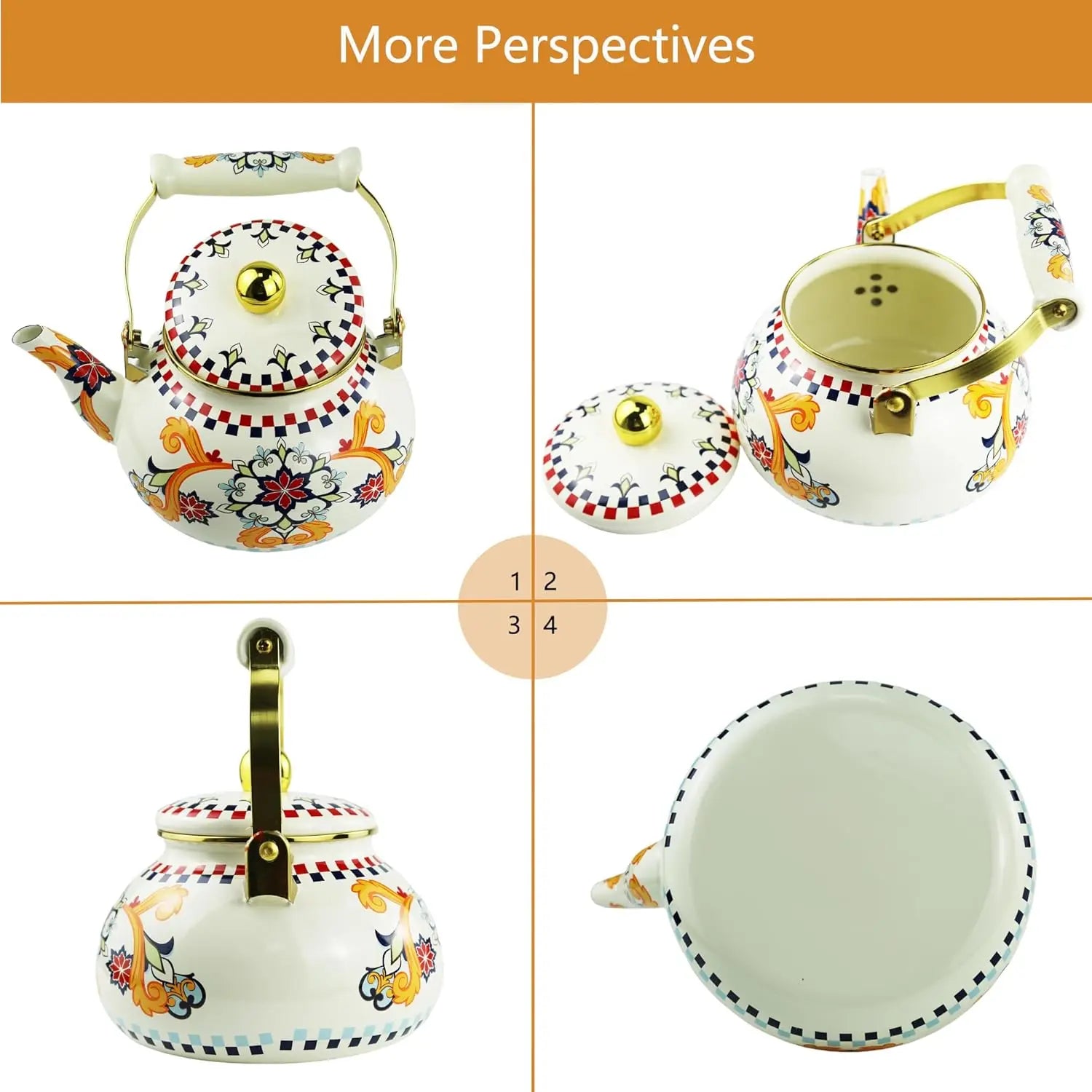 Bohemian Floral Enamel Kettle