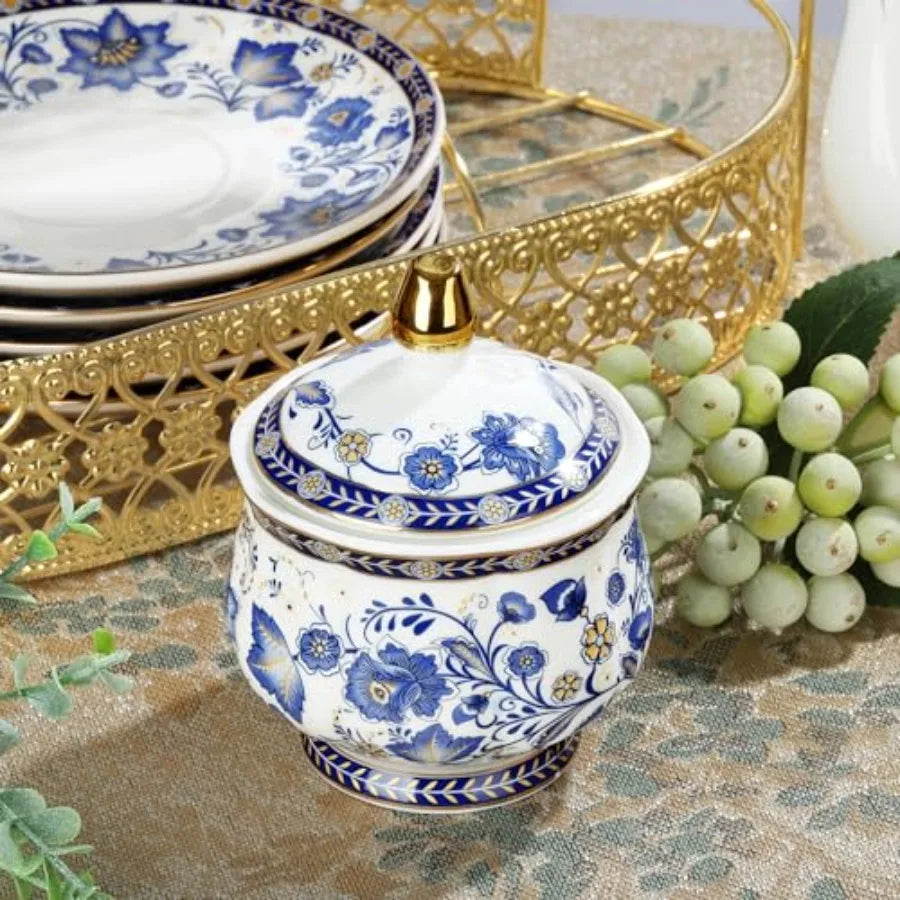 Blue British Porcelain Tea Set