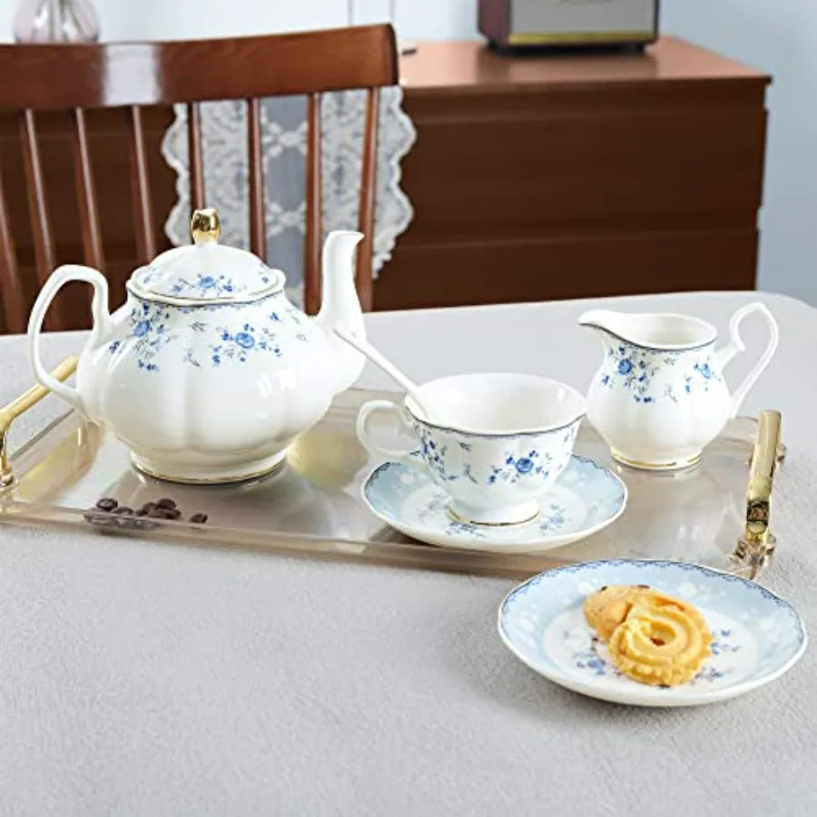 15-Piece Floral Porcelain Tea Set