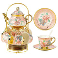 Porcelain Tea Set with Holder
