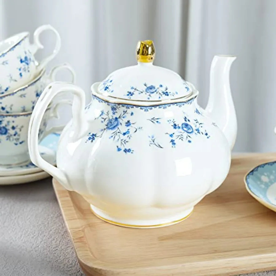 15-Piece Floral Porcelain Tea Set