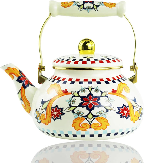 Bohemian Floral Enamel Kettle