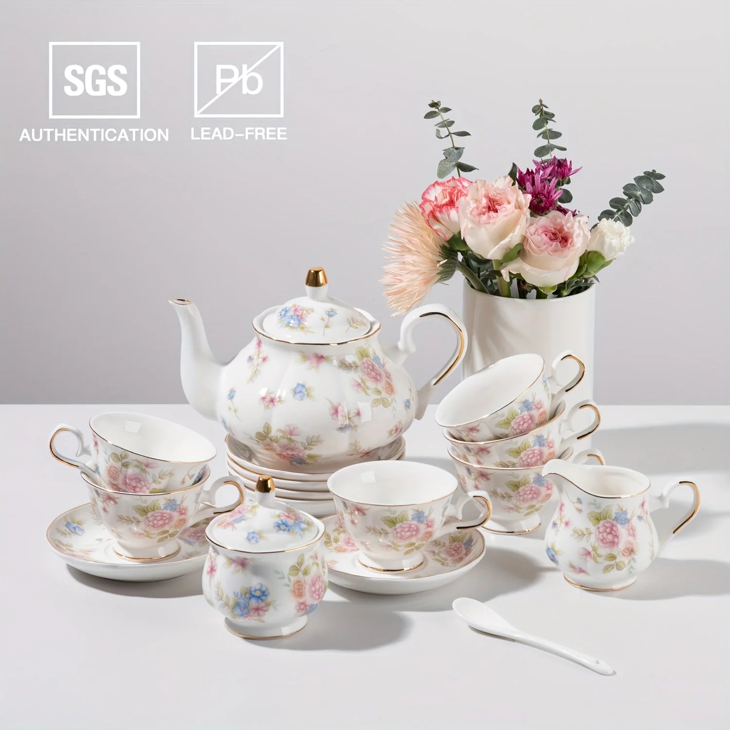 Floral Ceramic Teapot with Infuser