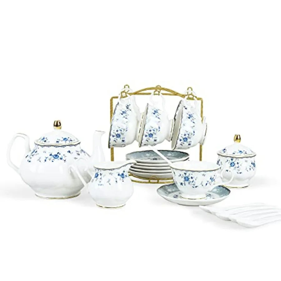 15-Piece Floral Porcelain Tea Set